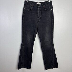 Free People We the Free Button Fly Flare Jeans‎ Womens Size 28 (28x30) Black